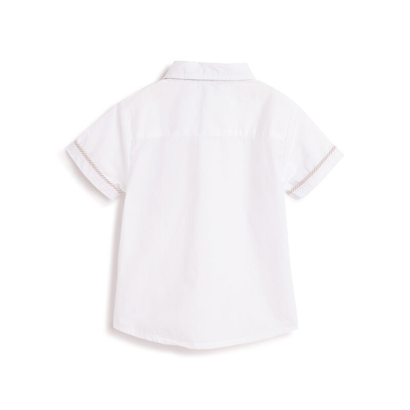 Boys White Solid Short Sleeve Shirt image number 1